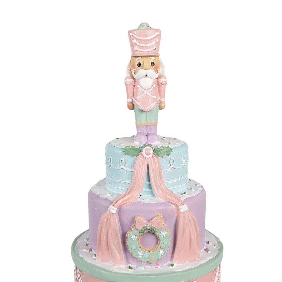 Juledekorasjon Nøtteknekker Kake 42 cm Pastell
