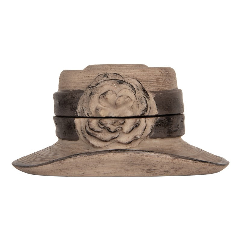 Dekorasjon Smykkeske Hatt Ø 22x11 cm Brun