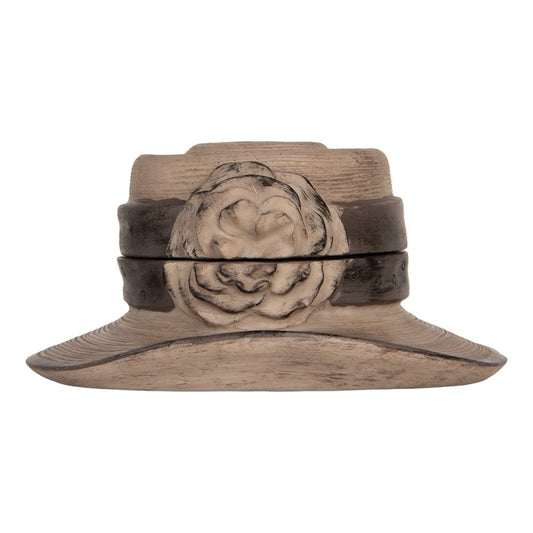 Dekorasjon Smykkeske Hatt Ø 22x11 cm Brun