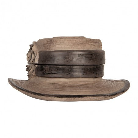 Dekorasjon Smykkeske Hatt Ø 22x11 cm Brun