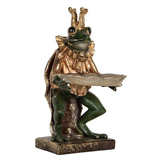 Dekorasjon Frosk med fat 16x15x28 cm