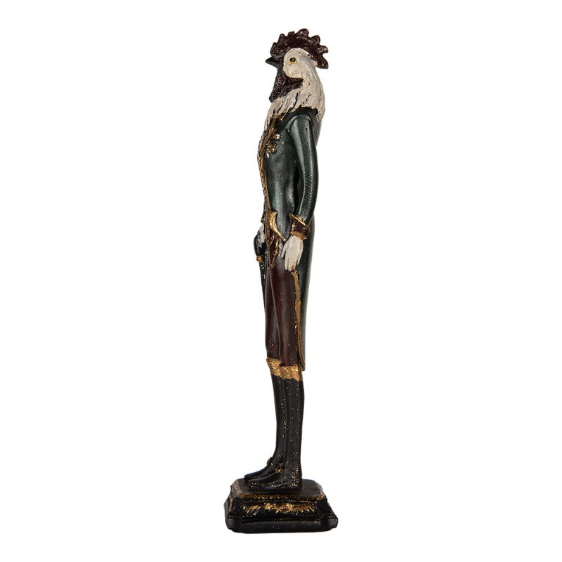 Dekorasjon figur hane 7x7x31 cm Grønn