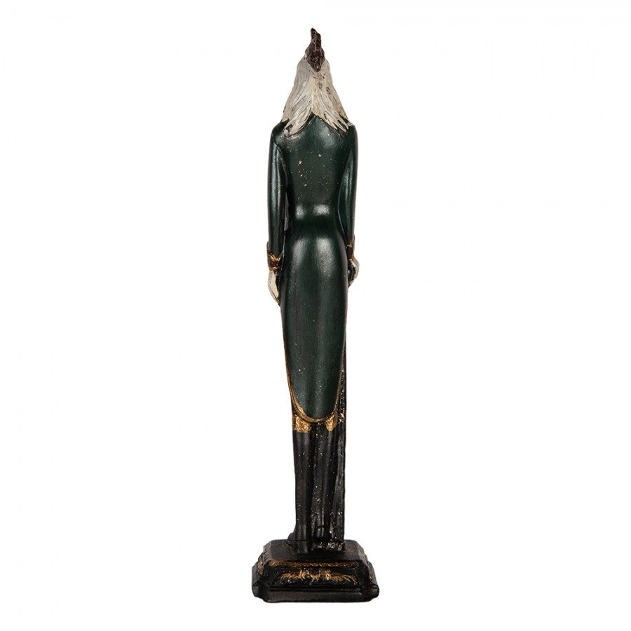 Dekorasjon figur hane 7x7x31 cm Grønn