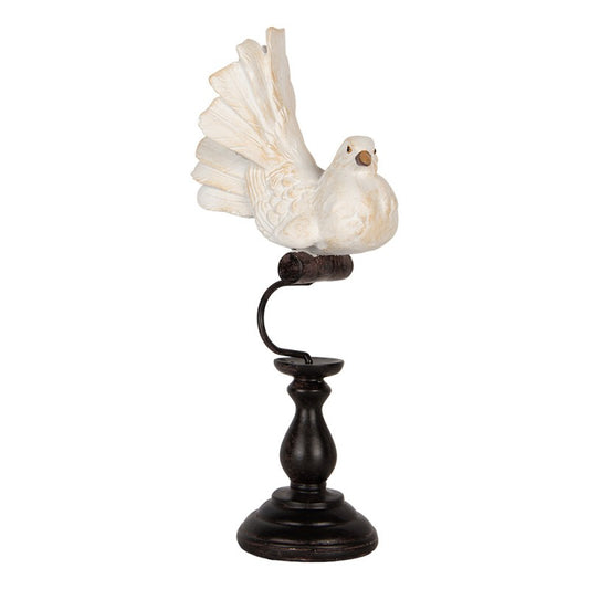 Dekorasjon fugl 36 cm hvit