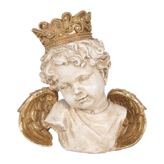 Dekorasjon byste engel 21x12x22 cm beige