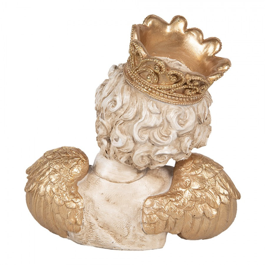 Dekorasjon byste engel 21x12x22 cm beige