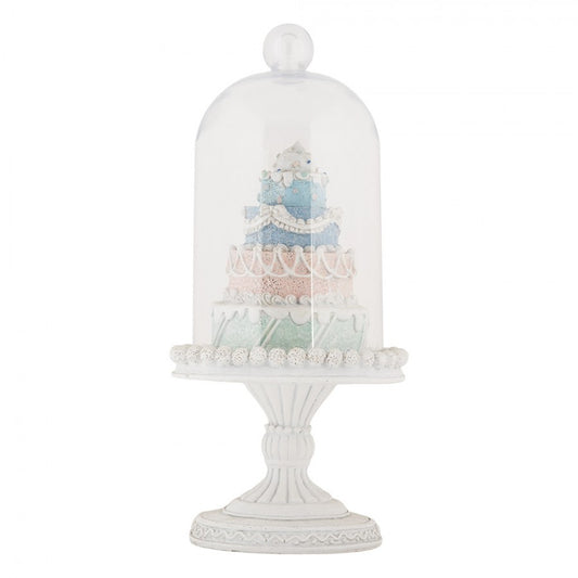 Dekorasjon Kake med glasskuppel 27 cm
