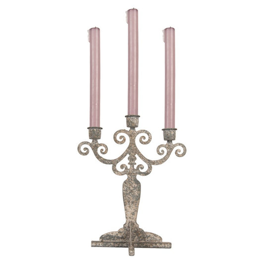 Lysestake Metall 26x16x35 cm grå