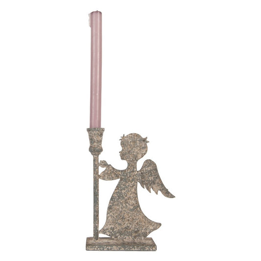 Lysestake Engel metall 22x8x28 cm
