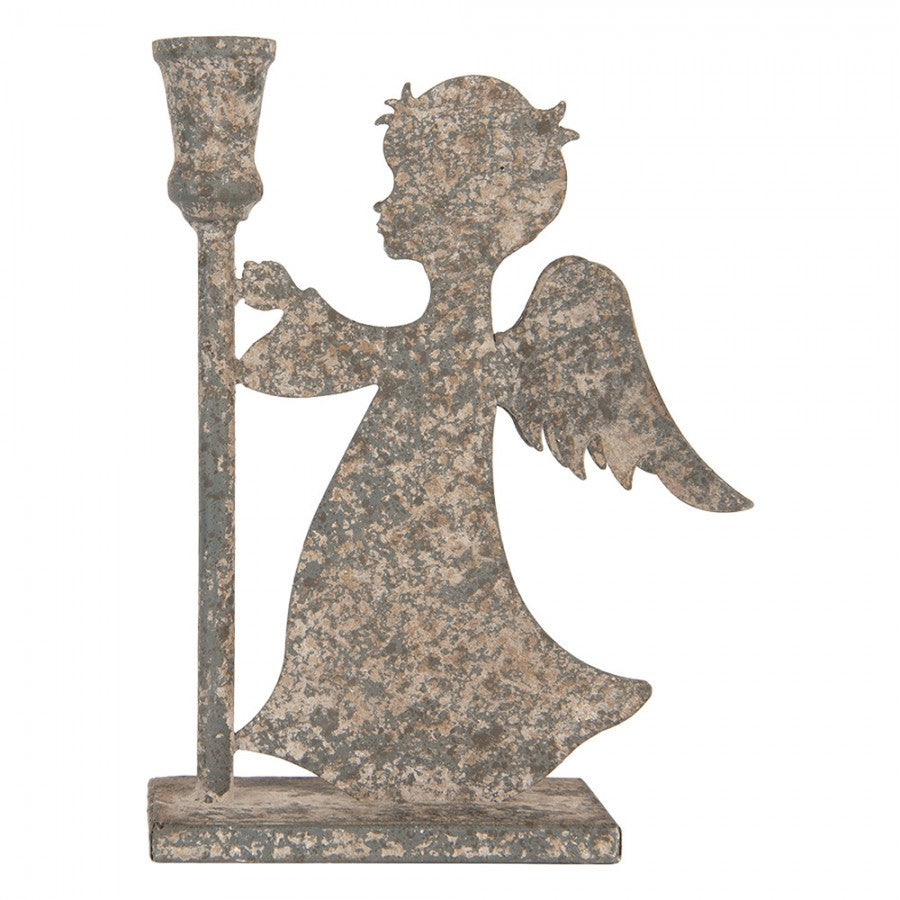 Lysestake Engel metall 22x8x28 cm