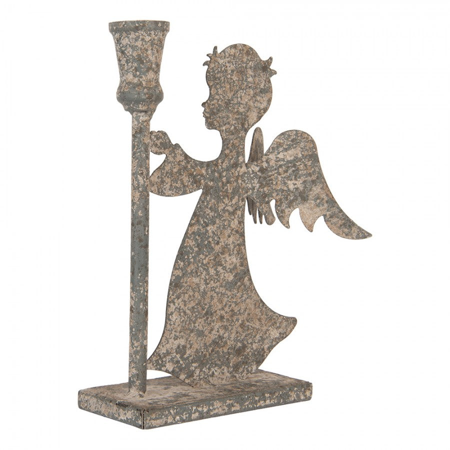 Lysestake Engel metall 22x8x28 cm