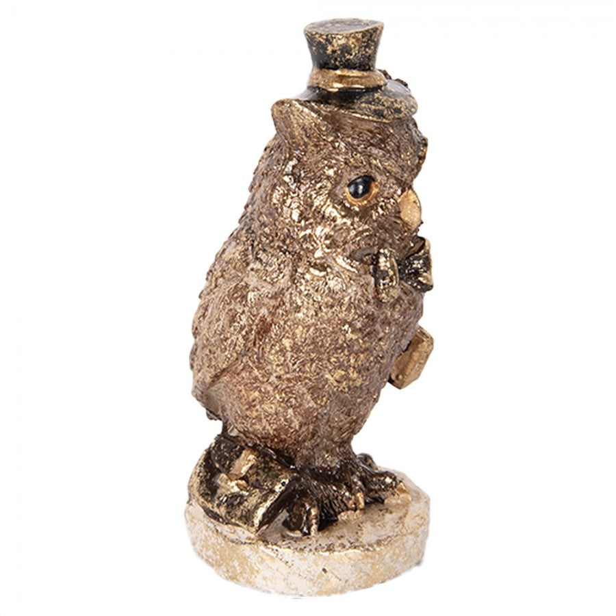 Dekorfigur Ugle 14 cm Brun