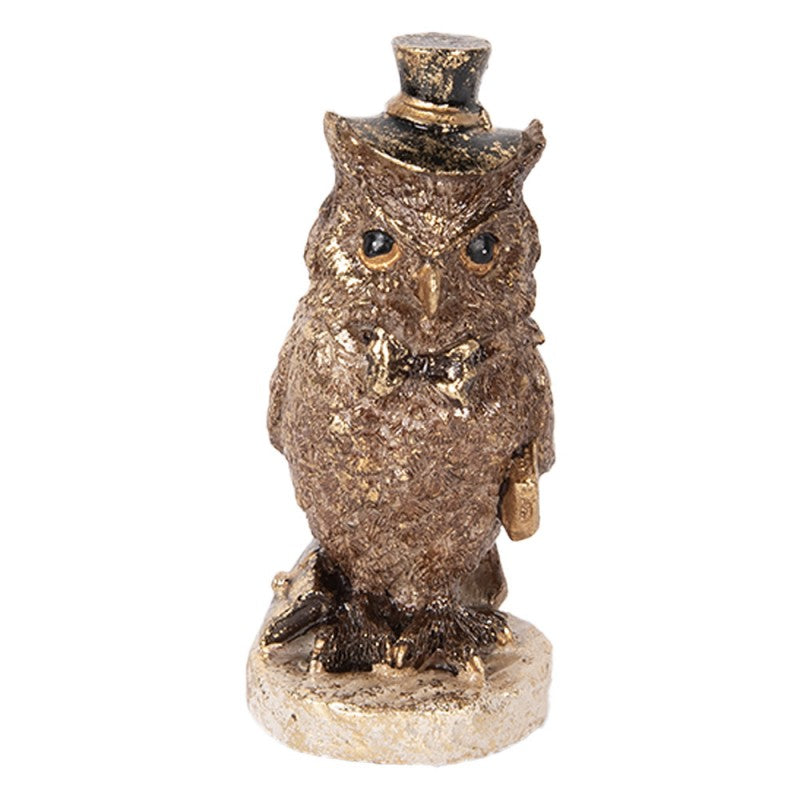 Dekorfigur Ugle 14 cm Brun