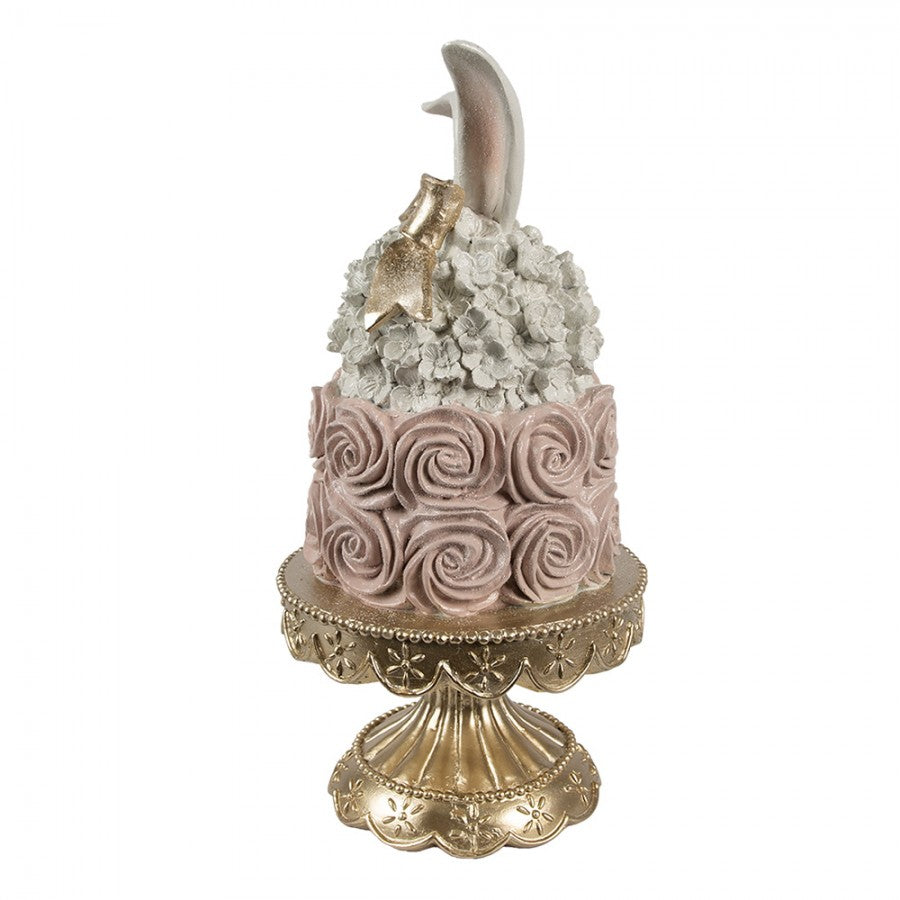 Dekor figurkake 35 cm Hvit Rosa