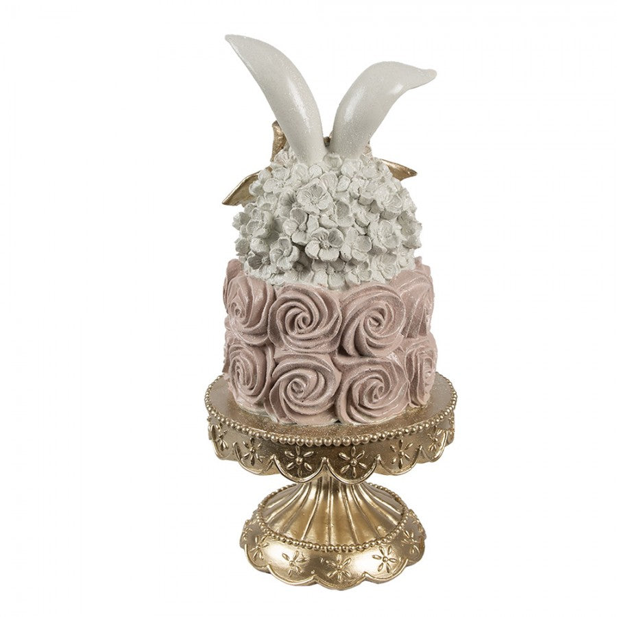 Dekor figurkake 35 cm Hvit Rosa