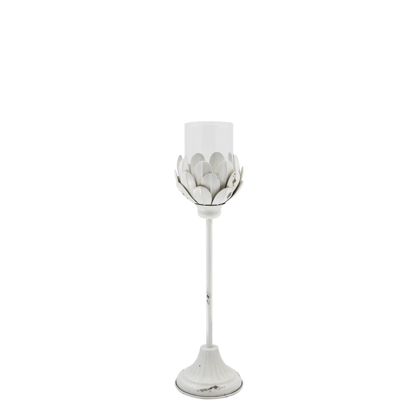 Lysestake Blomst Metall H43/Ø12 cm cm antique creme