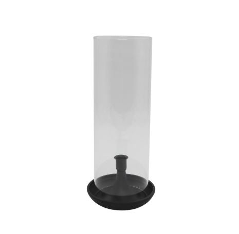 Lysestake med glassylinderen H35/Ø15 cm antikk svart
