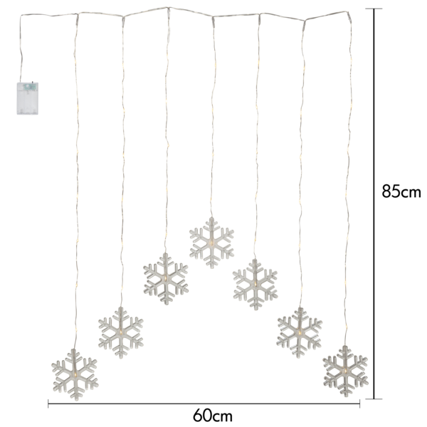 Belysning Jul Lysgardin Snowflake 60x85 cm