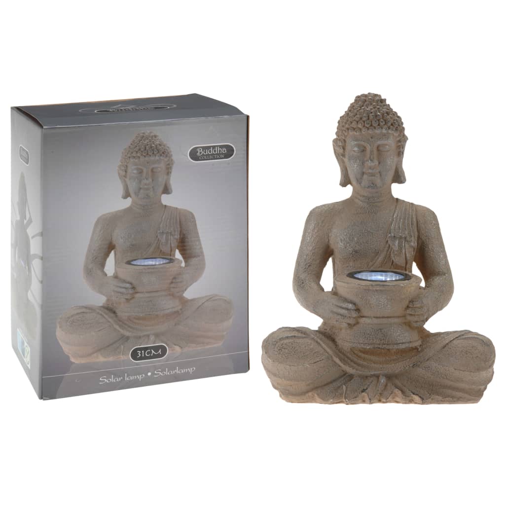 Hagebelysning Div. Solcelle Hagedekorasjon Polystein Buddha med soldrevet lys