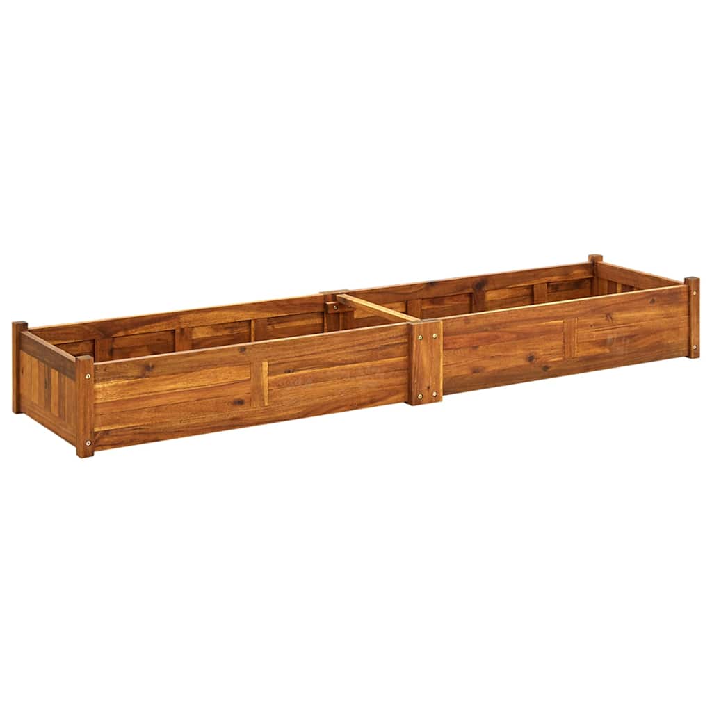 Utendørs Blomsterkasse Plantekasse Tre akasietre 200x50x25 cm