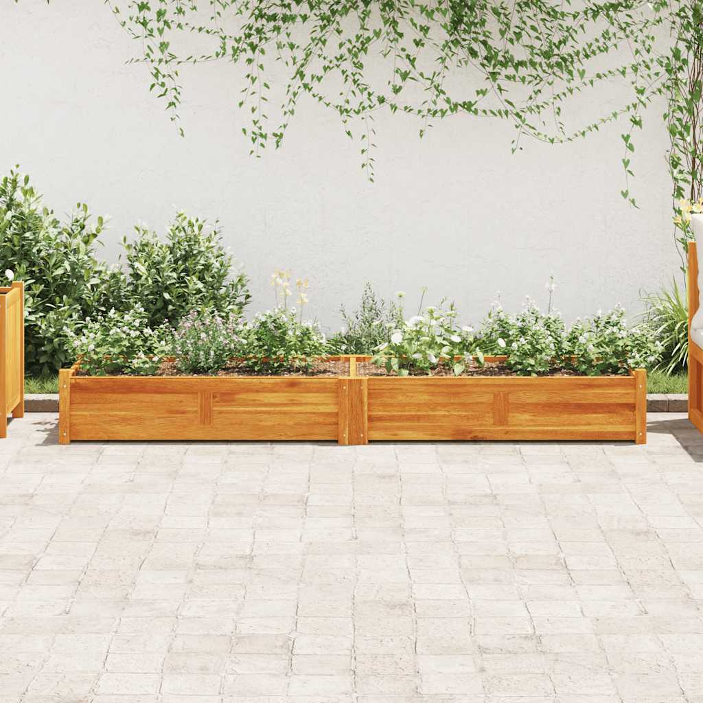 Utendørs Blomsterkasse Plantekasse Tre akasietre 200x50x25 cm