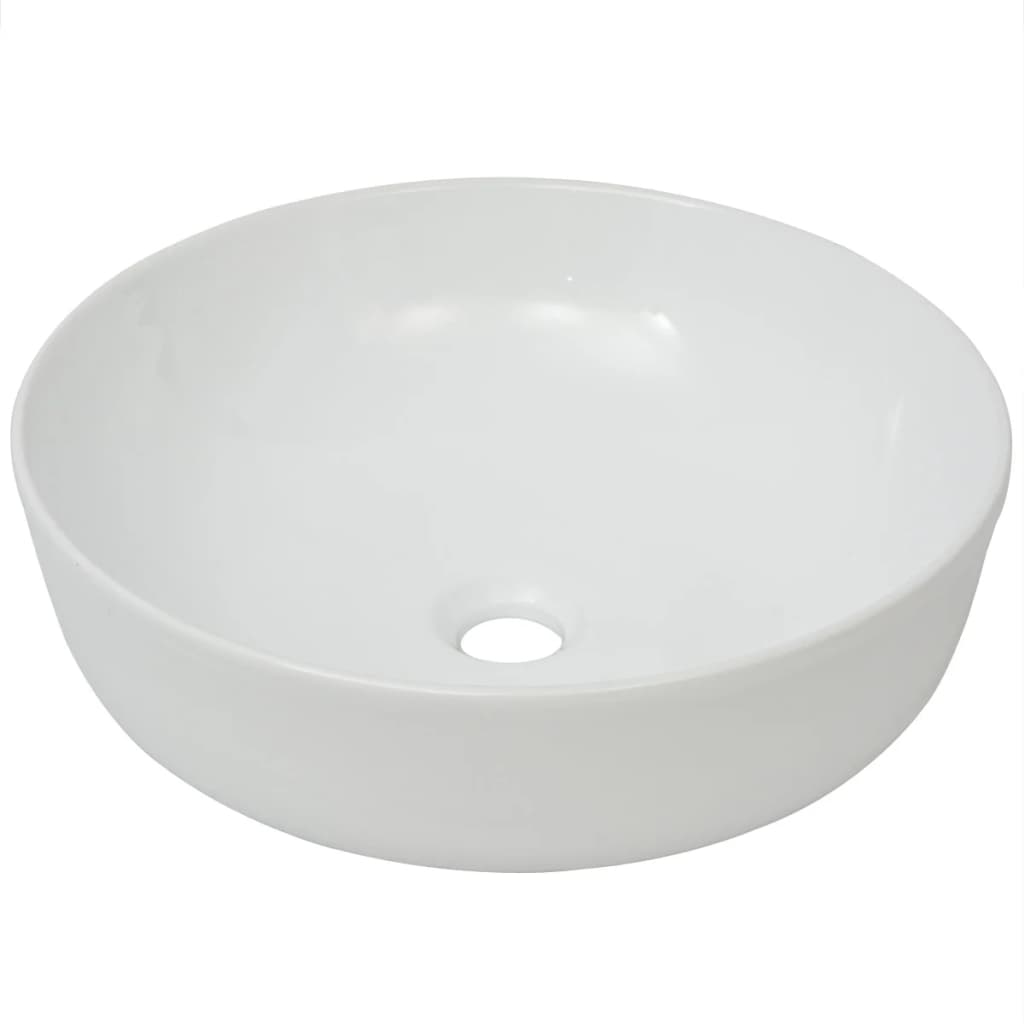 Baderomservant rund keramisk Hvit 41,5x13,5 cm