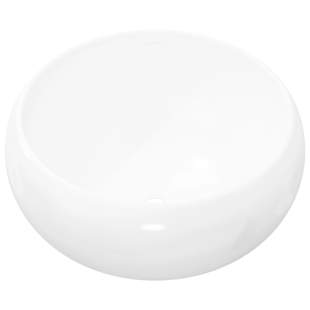 Baderomservant rund keramisk Hvit 40x15 cm