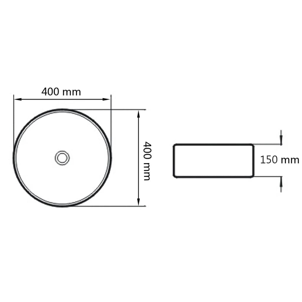 Baderomservant rund keramisk Hvit 40x15 cm