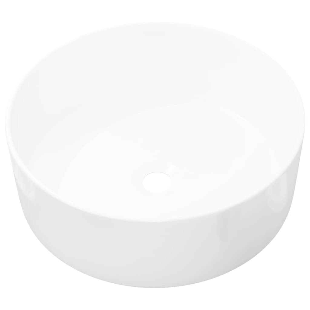 Baderomservant rund keramisk Hvit 40x15 cm