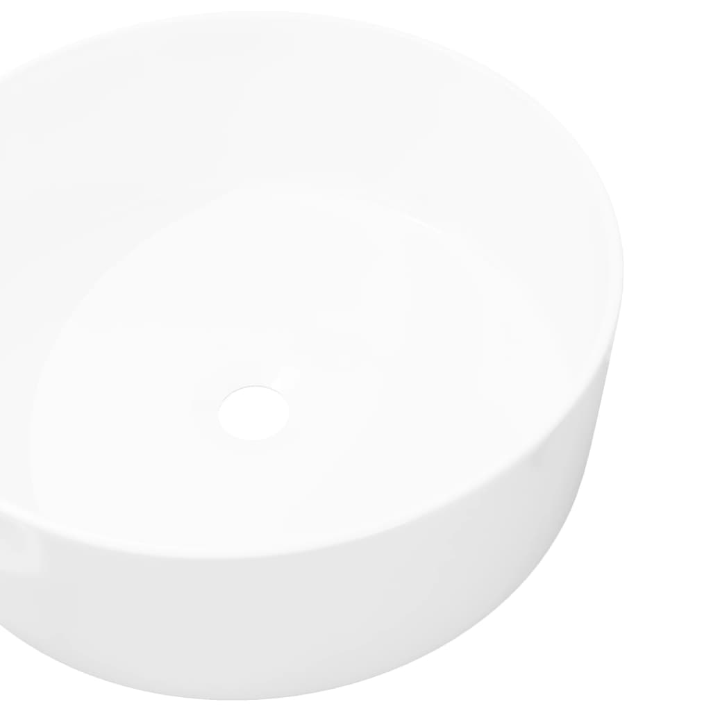 Baderomservant rund keramisk Hvit 40x15 cm