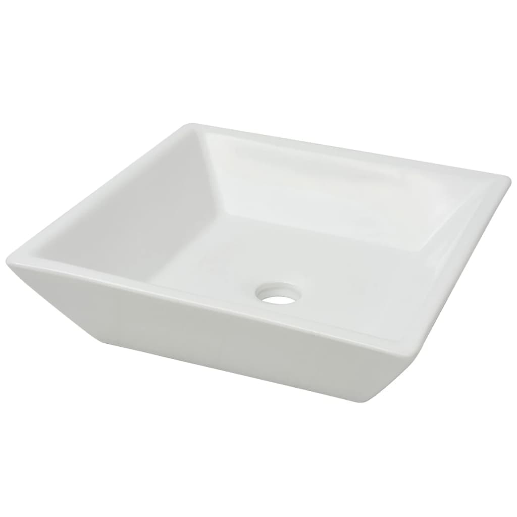 Baderomservant kvadratisk keramisk Hvit 41,5x41,5x12 cm