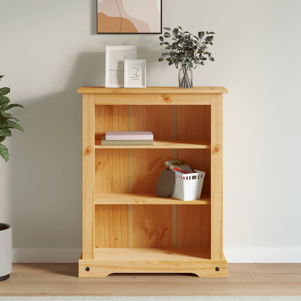 Bokhylle Tre med 3 hyller meksikansk Corona-stil furu 80x29x100 cm