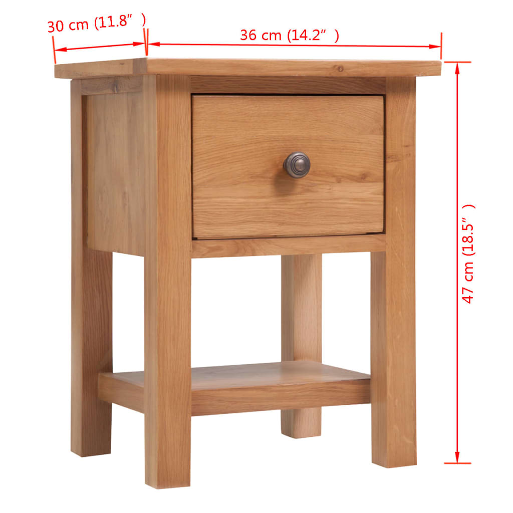Nattbord Sengbord Tre 36x30x47 cm heltre eik