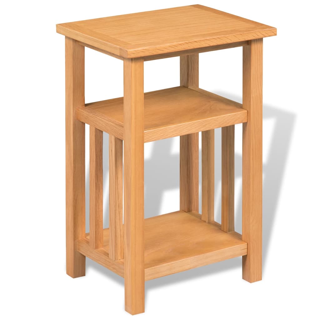Sidebord Tre Endebord med bladhylle 27x35x55 cm heltre eik