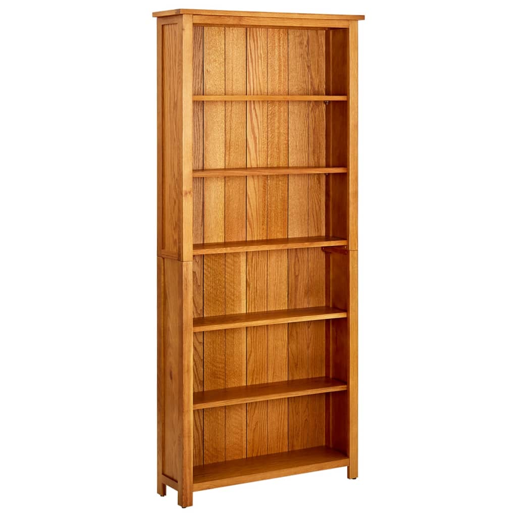 Bokhylle DIV. 6-etasjers 80x22,5x180 cm heltre eik