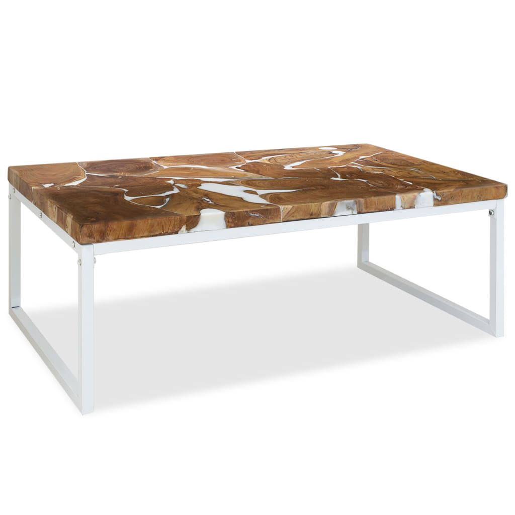 Salongbord Sofabord Tre Teak Harpiks 110x60x40 cm