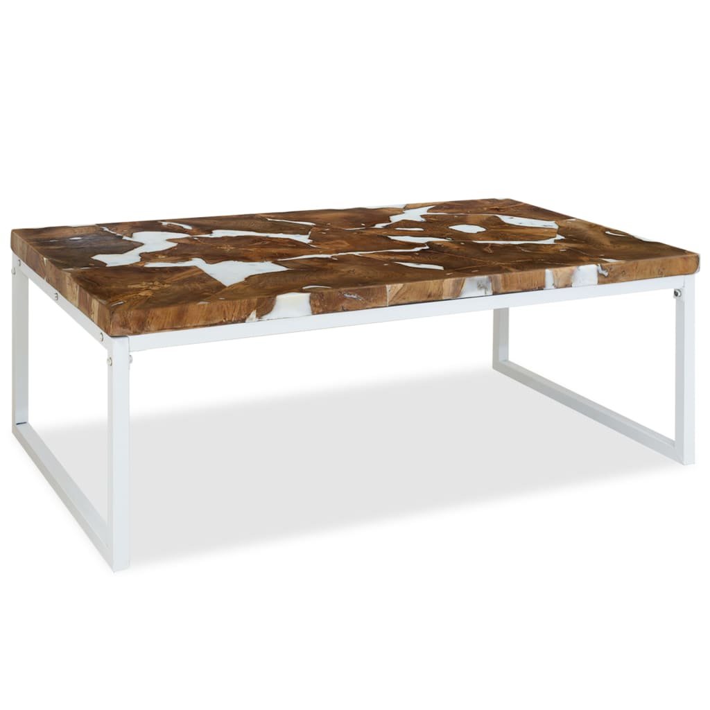 Salongbord Sofabord Tre Teak Harpiks 110x60x40 cm