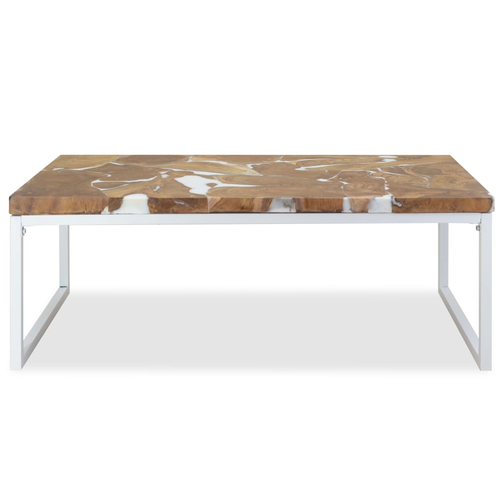 Salongbord Sofabord Tre Teak Harpiks 110x60x40 cm
