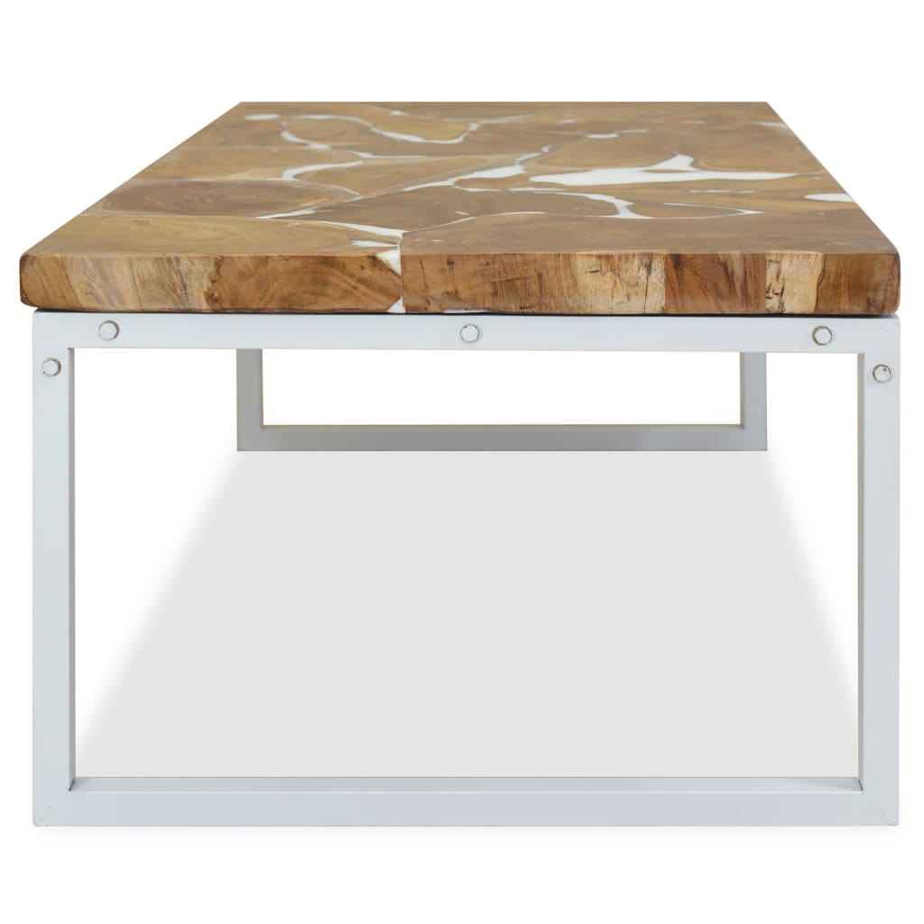 Salongbord Sofabord Tre Teak Harpiks 110x60x40 cm