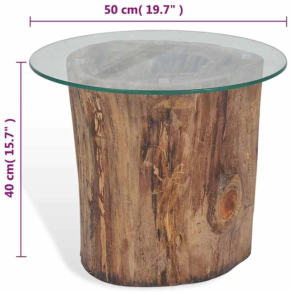 Salongbord Sofabord Tre Teak glass 50x40 cm