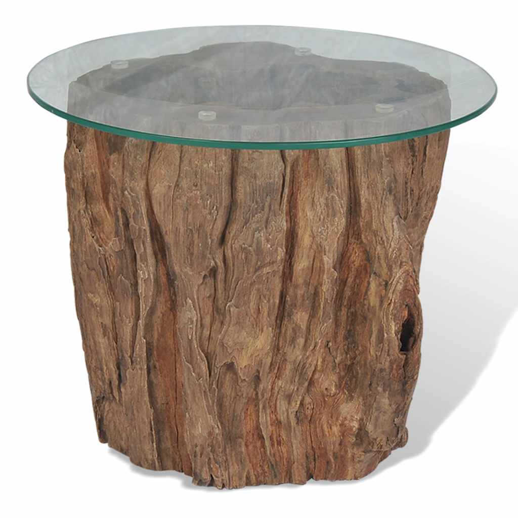 Salongbord Sofabord Tre Teak glass 50x40 cm