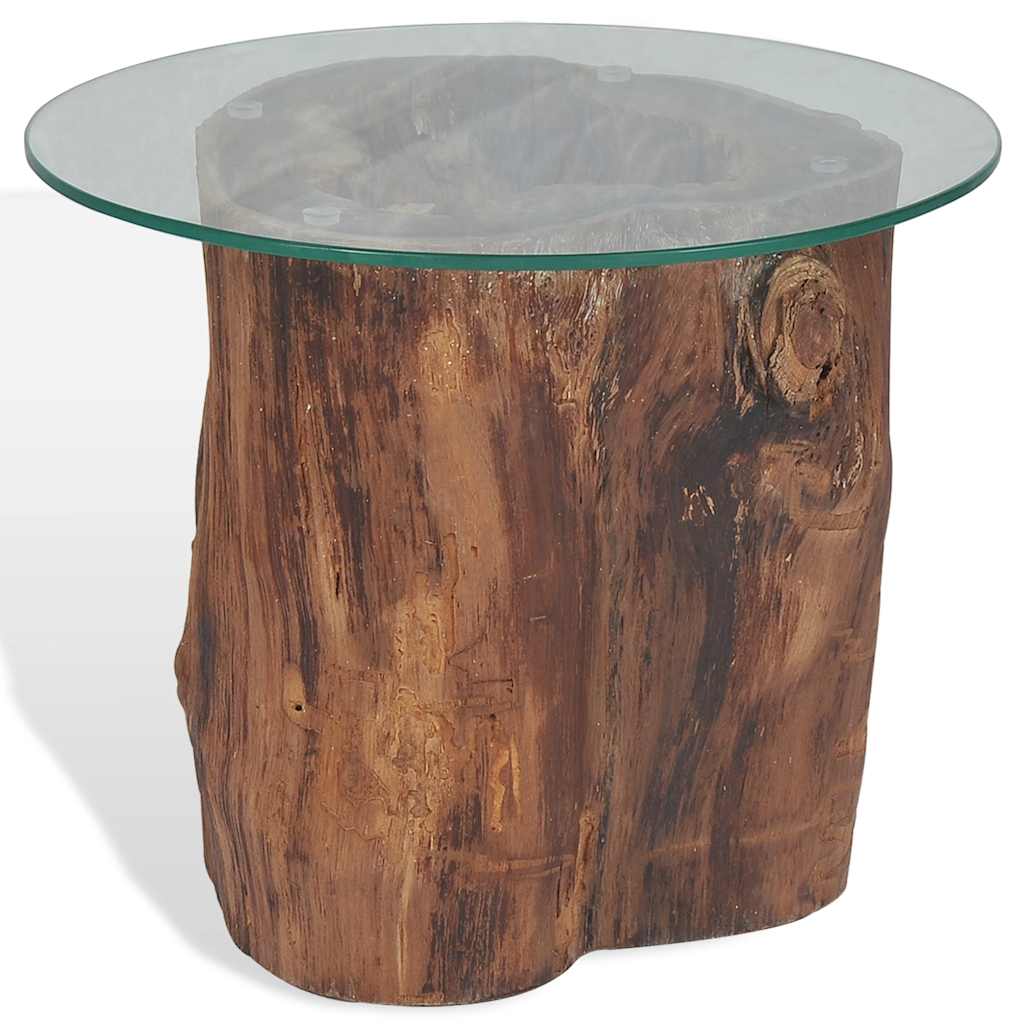 Salongbord Sofabord Tre Teak glass 50x40 cm