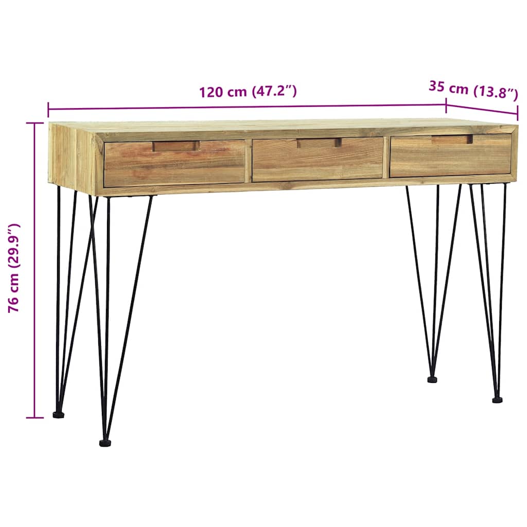 Avlastningsbord Konsollbord Tre 120x35x76 cm massiv teak