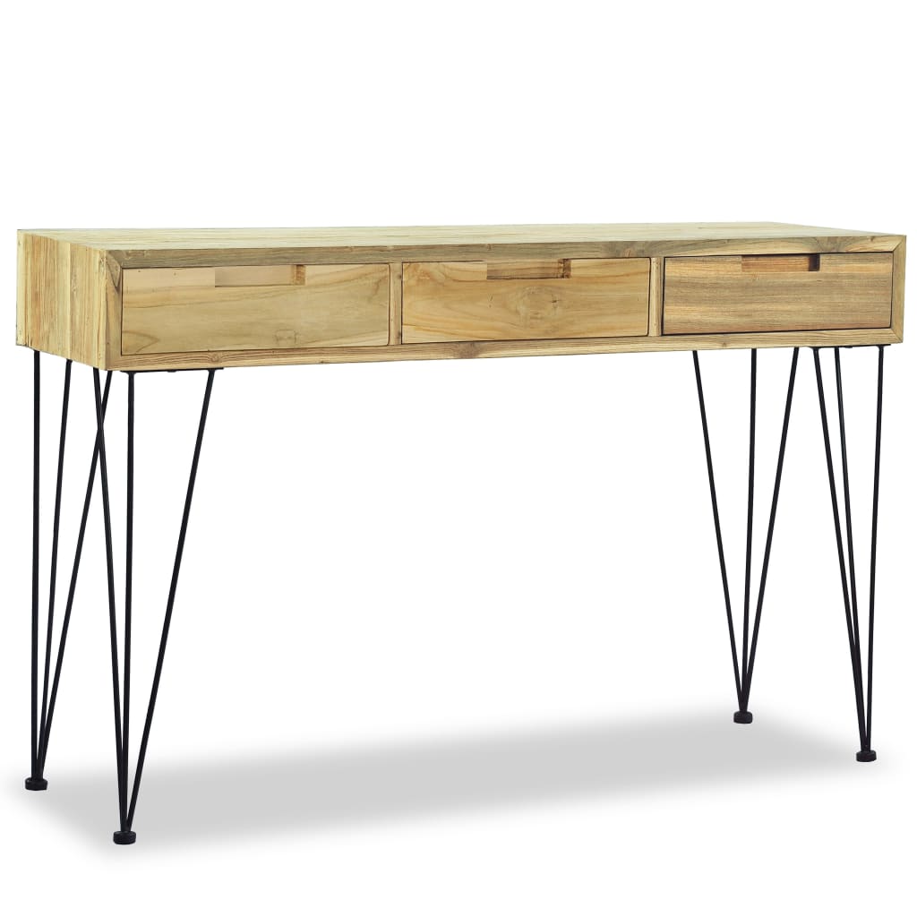 Avlastningsbord Konsollbord Tre 120x35x76 cm massiv teak