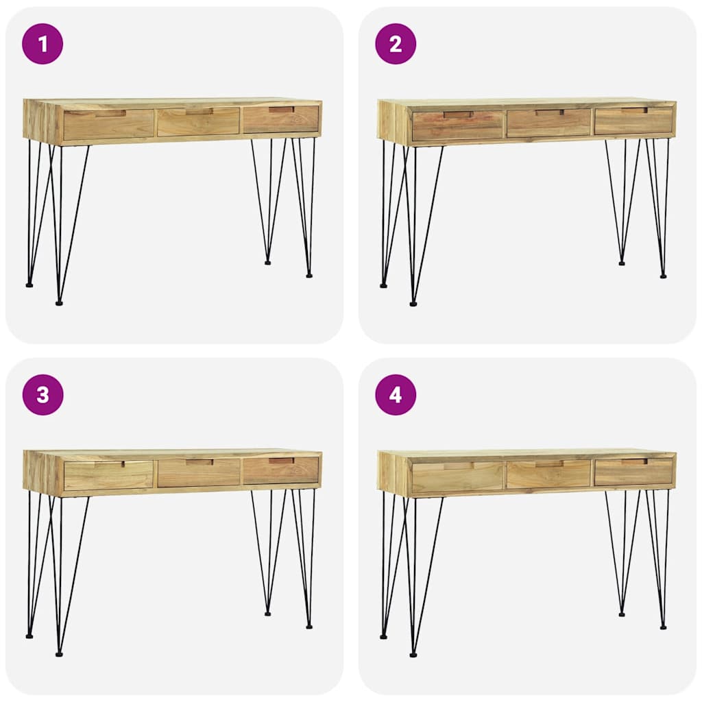Avlastningsbord Konsollbord Tre 120x35x76 cm massiv teak