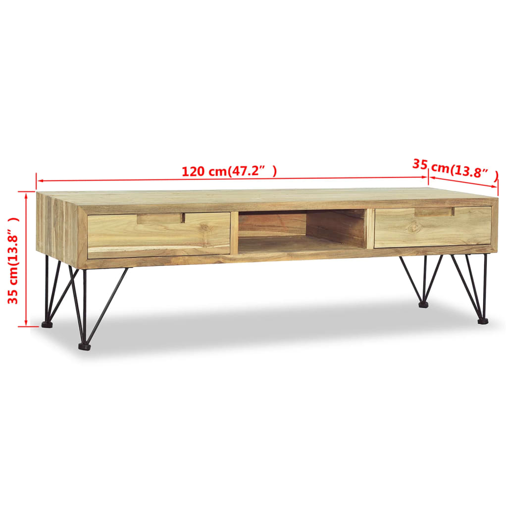TV-Møbel Tre TV-benk heltre teak 120x35x35 cm