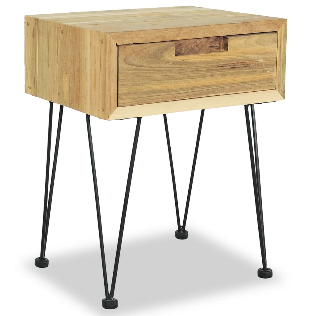 Nattbord Sengbord Tre massiv teak 40x30x50 cm
