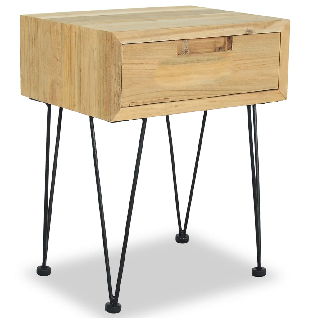 Nattbord Sengbord Tre massiv teak 40x30x50 cm
