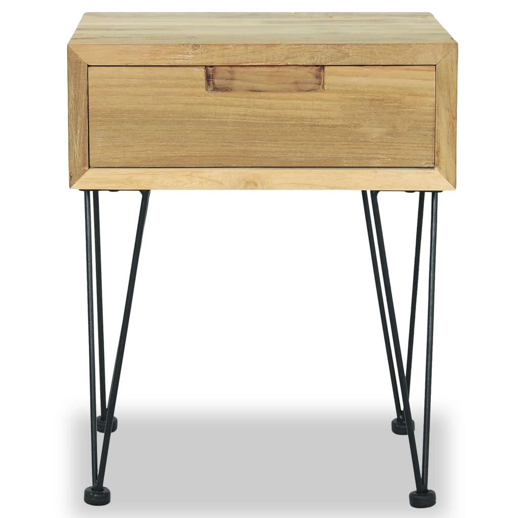 Nattbord Sengbord Tre massiv teak 40x30x50 cm