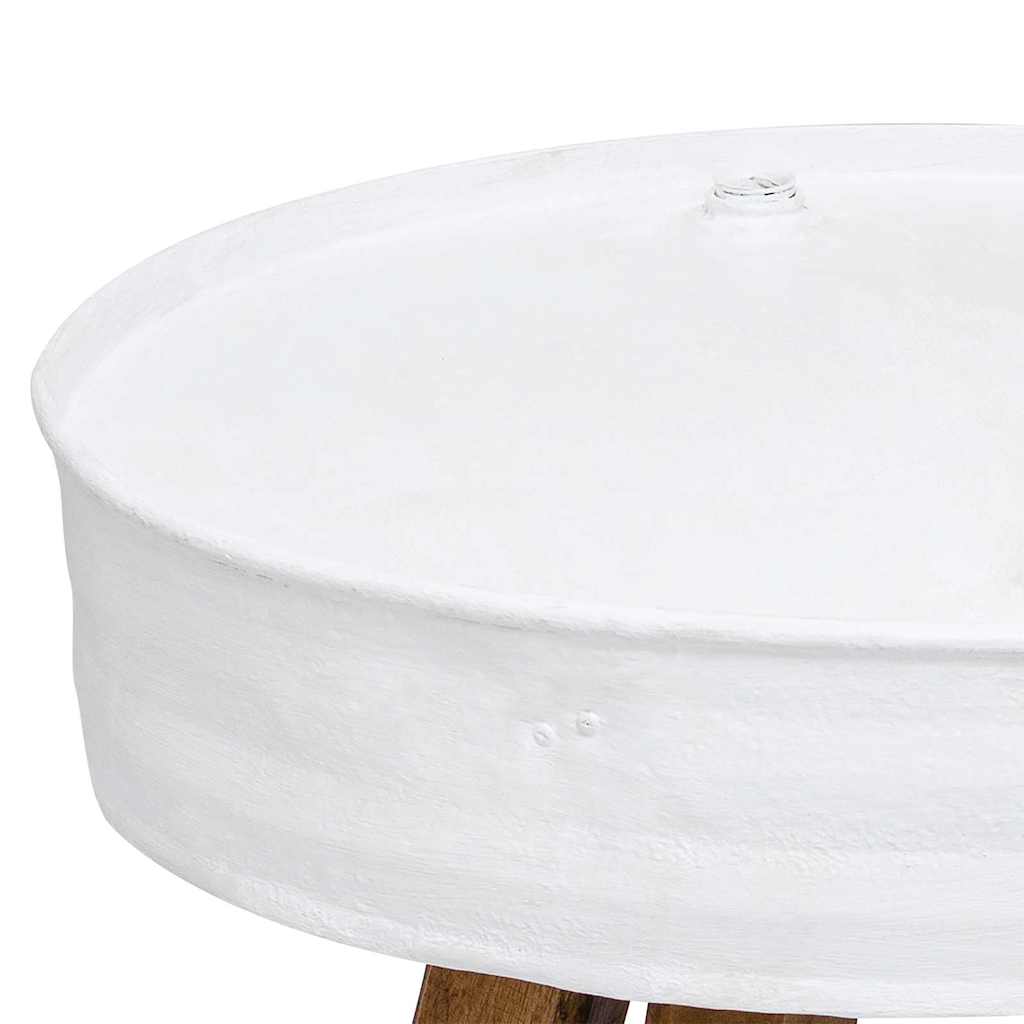 Salongbord Sofabord Hvit Tre Gjenvunnet Heltre 60x45 cm Hvit